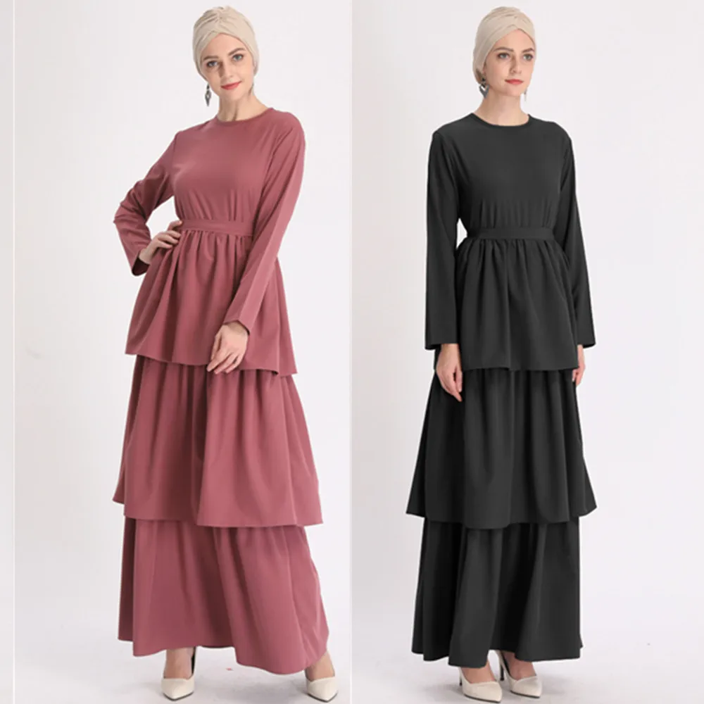 

EID new design cake layers abaya Dubai moroccan kimono dress turkey soft crepe islamic kimono dress