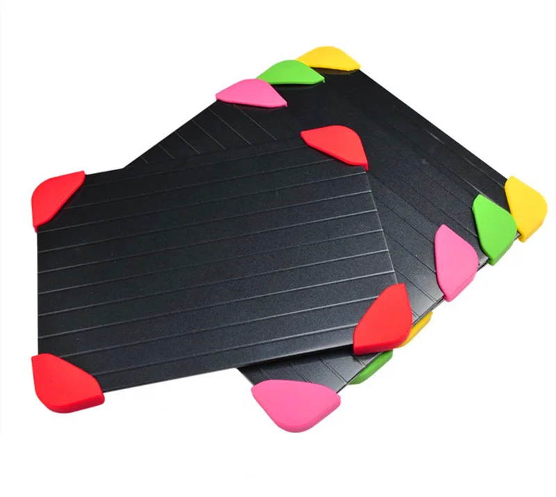 

High Quality Customize Fast Meat Defrosting Tray With Silicone Edge, Black