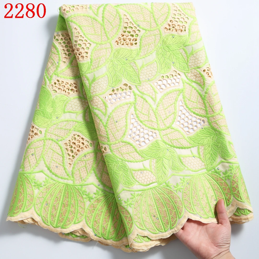 

Embroidery 100% Swiss Voile Cotton Lace Fabric High Quality Dry Cotton Lace Fabric For Party Dress 2280