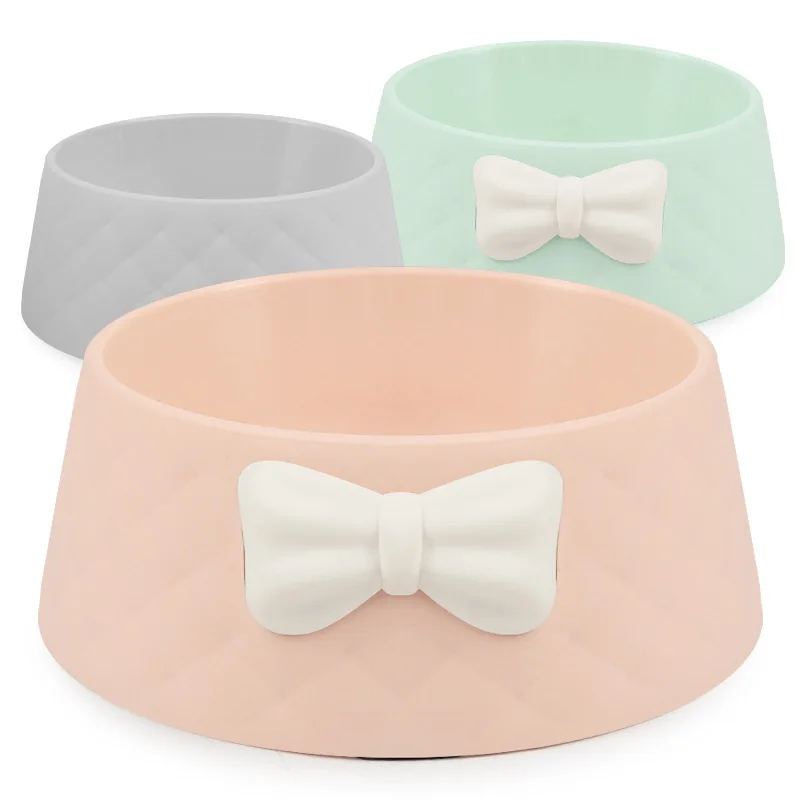 

Luxury Pet Dog Cat Bowknot Rhombus Pattern INS Style Bowl