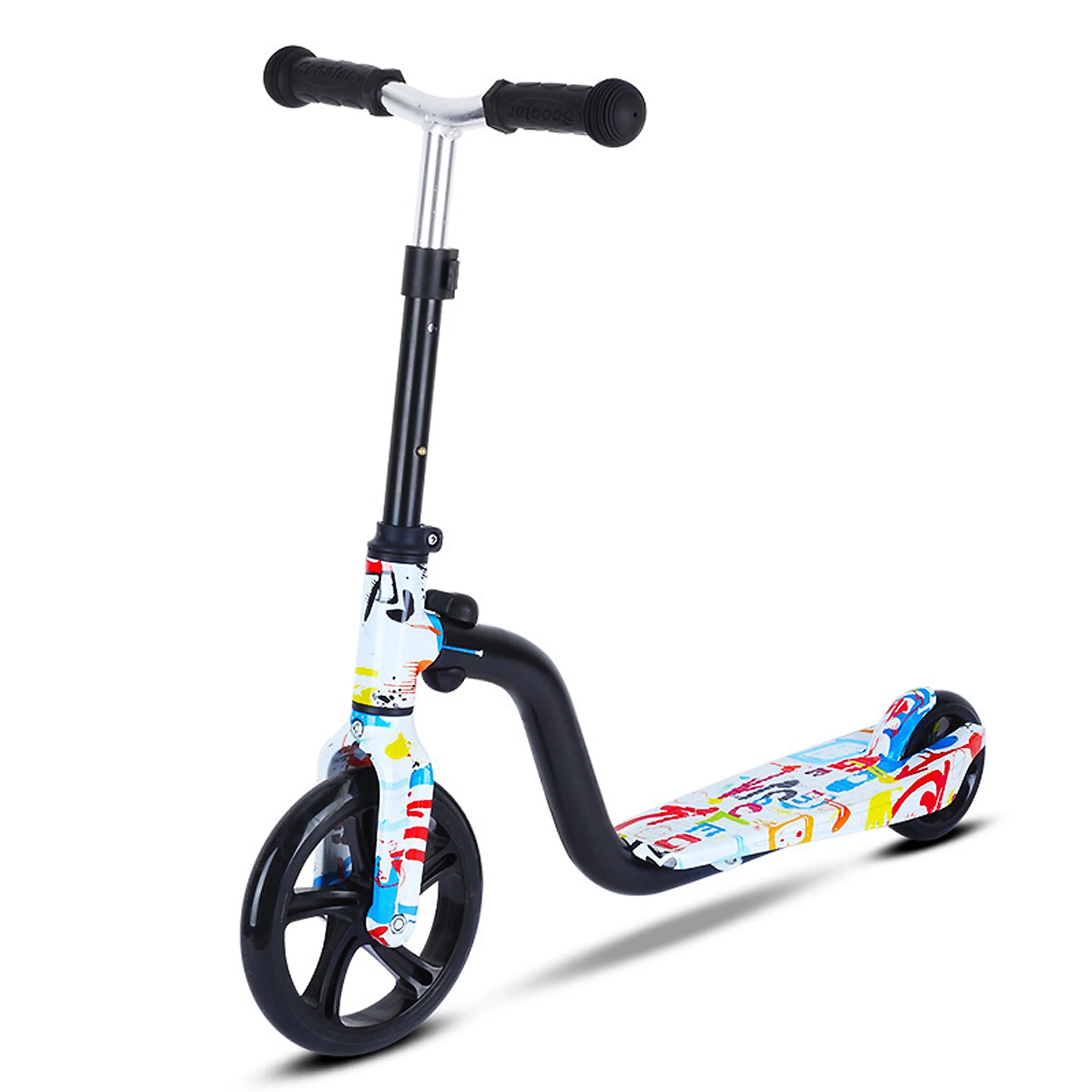 

Child 2 wheel kick scooter for kids with LED spraying jet light music effect wheel foldable scooter