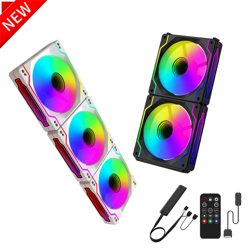 

Factory New Style Design Factory OEM RGB Fan 120mm Pc Case ATX Fans Air cooling Colorful Computer 12V Gaming CPU Cooler ARGB Fan