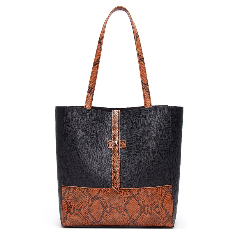 

2021 paparazzi snake skin royal larg japan fashion retro big bag women's snake print tote bag fashion single shoulder bag