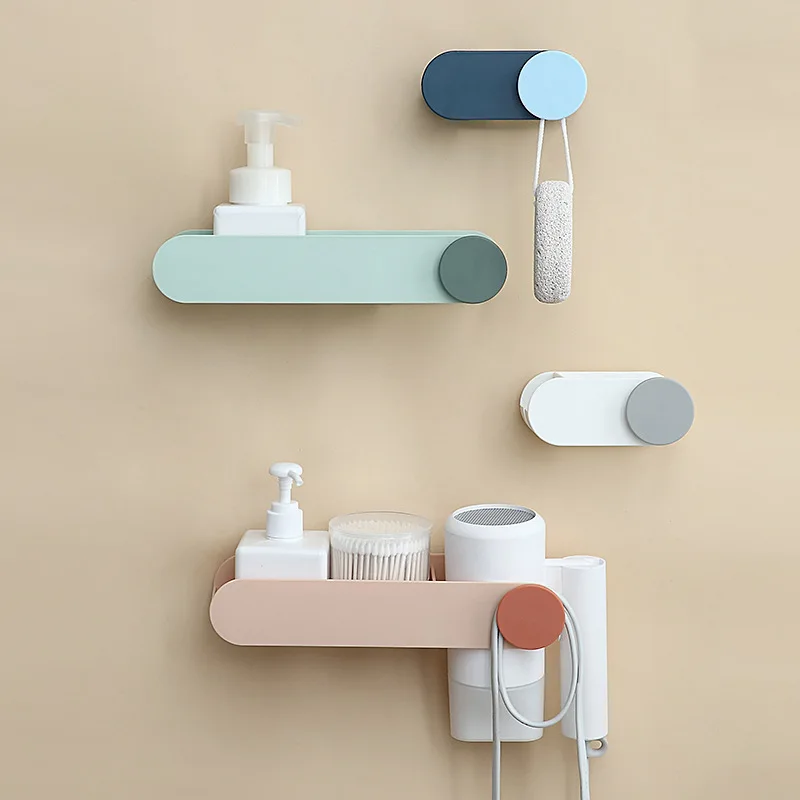 

Multifunctional universal blower rack Self Adhesive Hair Dryer holder bathroom wall storage shelf