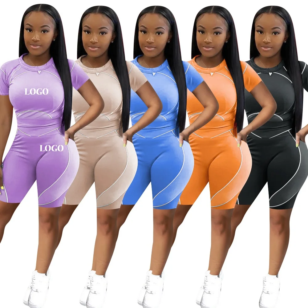 

XLL New arrival 2021 plain custom women active wear gym yoga butt lift short legging sets wholesale fitness clothing, As picture or customized color