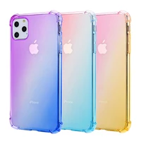 

for iPhone X Xs Xr Grip Cell Phone Colorful Slim Rainbow Color Case Cover, for iPhone 11 Pro Transparent Gradient TPU Phone Case