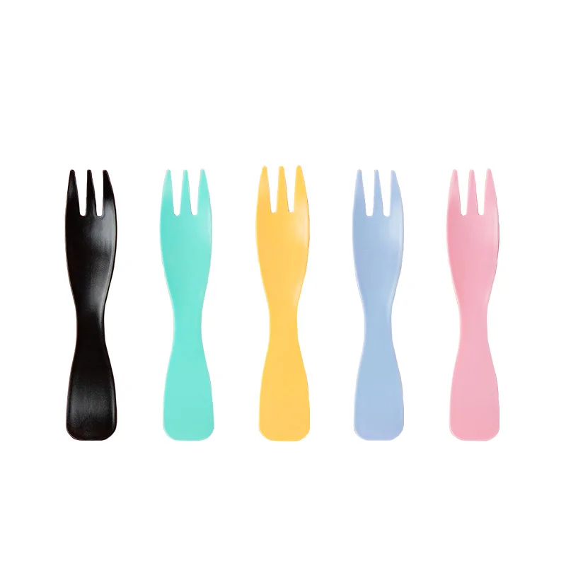 

Children Cute Dessert Cake Fork Pink Independent Packaged Plastic Disposable Fork Blue, 5 colors