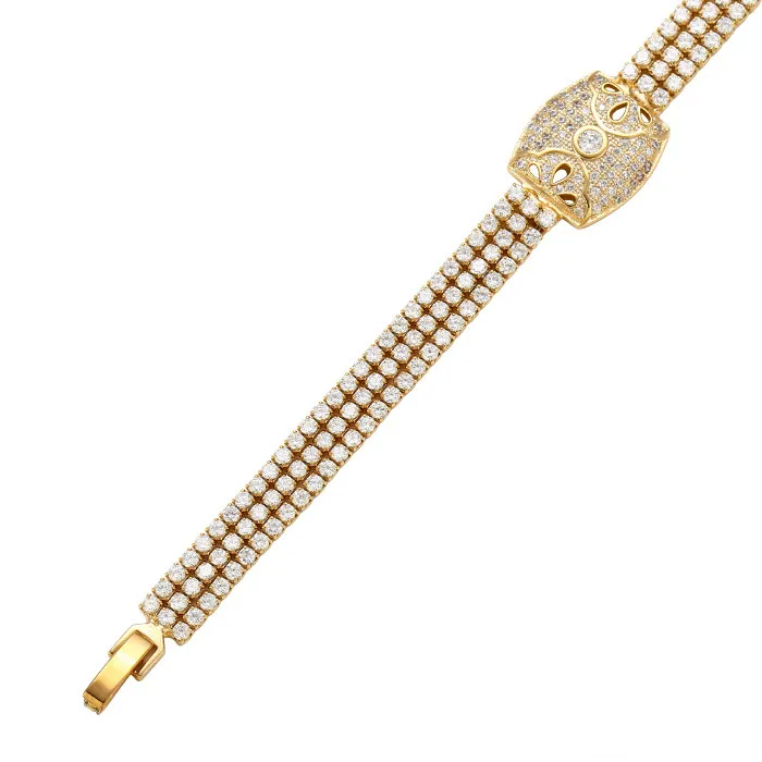

73294-Xuping Good Quality Watch Style Stone Bracelets With 3 Row, White