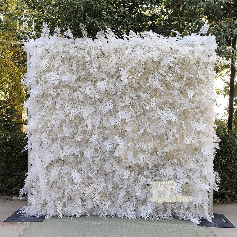 

DKB Pampas Backdrop Hot Artificial White 3d Pampas Hydrangea Flower Wall Backdrop For Wedding Decoration Event Party