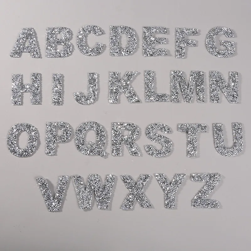 

GUGUTREE embroider sequined ABC appliques,letter beaded rhinestone patch,alphabet letters patches badges, ZS-20463