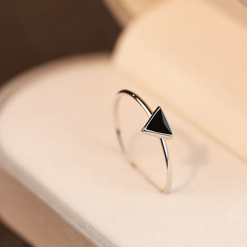 S925 Sterling Silver Geometric Triangle Rings for Women Jewelry Wholesale YB-XY-368