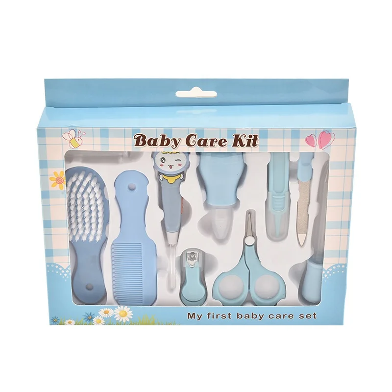 

2021 Hot Sale High Quality Newborn 10pcs baby grooming kit set baby care baby daily safety care set