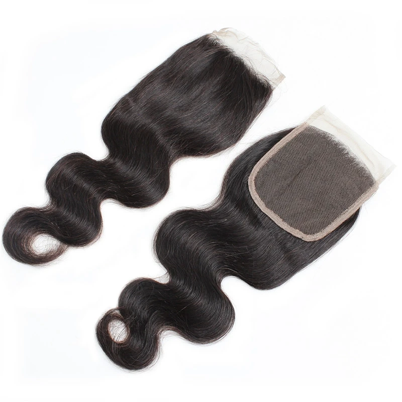 

Hair Closure 4x4 Natural Pre Plucked Brazilian Free Part body Wavy Human Hair Lace Closure