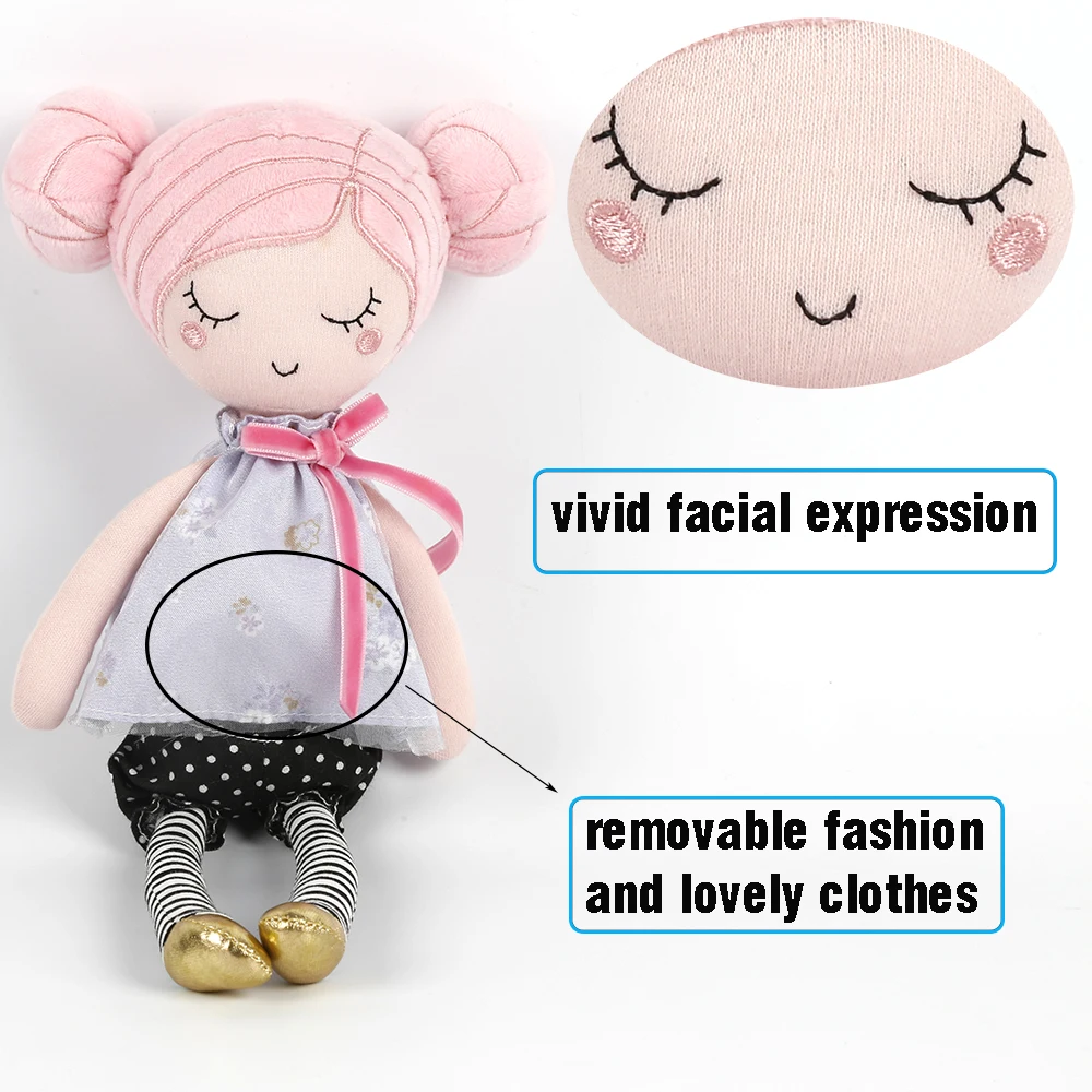 Factory Wholesale Custom Rag Girl Doll Handmade Cloth Doll Soft Plush