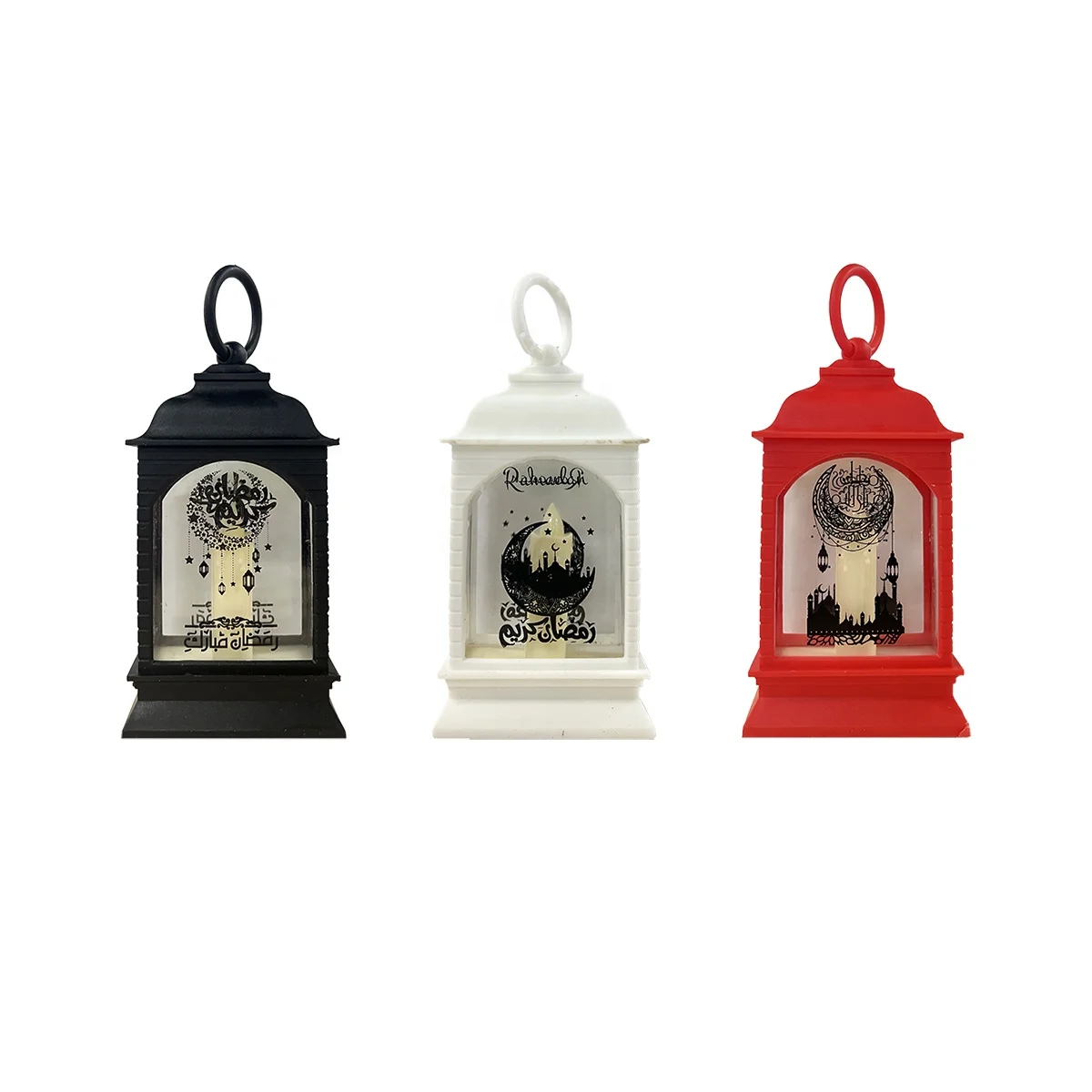 641252 12pcs LED Lanterns 3colors Plastic 15.5x7cm Box-sell Simulate Candle Eid Mubarak Ramadan Eid Decoration Party Supplies