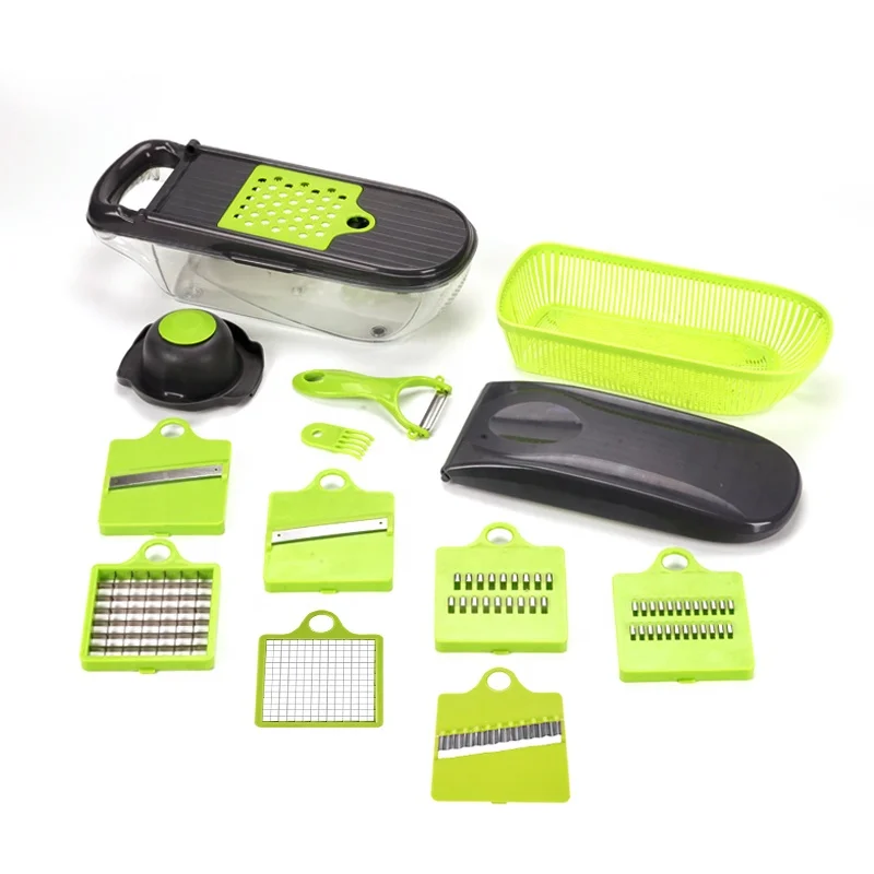 

MultiPurpose Plastic Kitchen Accessories 8 in 1 Handy Manual Fruit Onion Potato Food Dicer Mandoline Vegetable Slicer