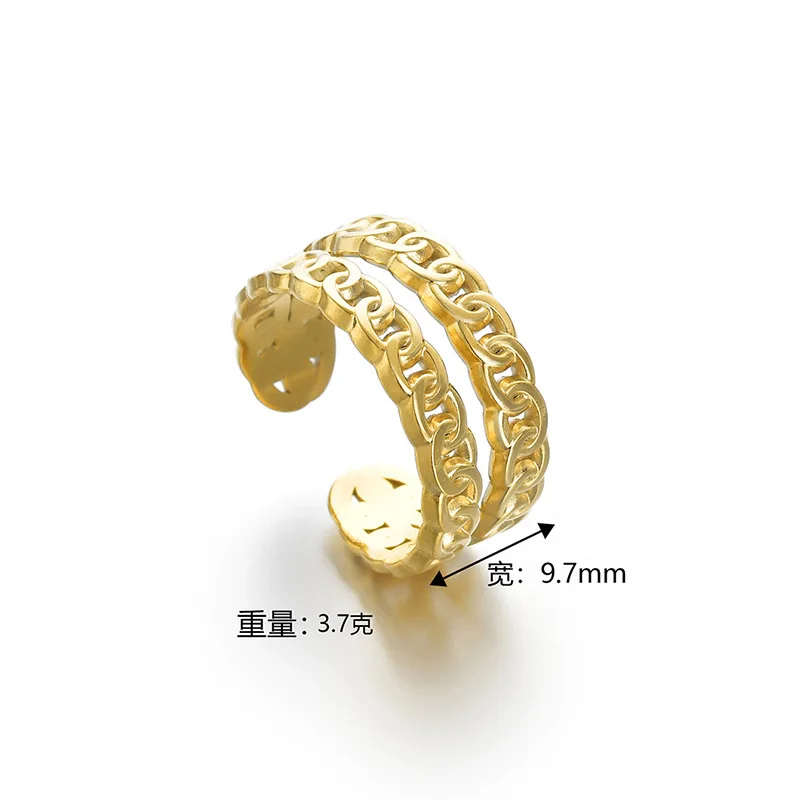 

Fashion New Design Gold Plated Titanium steel Twisted Braid Finger Ring Adjustable Rings, Color for choice