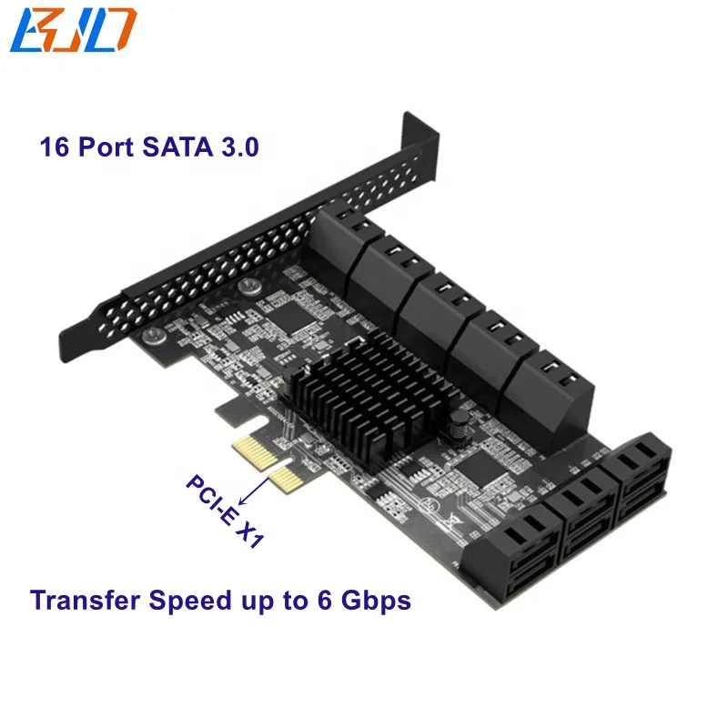 

16 SATA 3.0 6Gbps SATA III to PCI Express PCI-E 1X 4X 8X 16X Expansion Converter Card For Desktop PC Computer