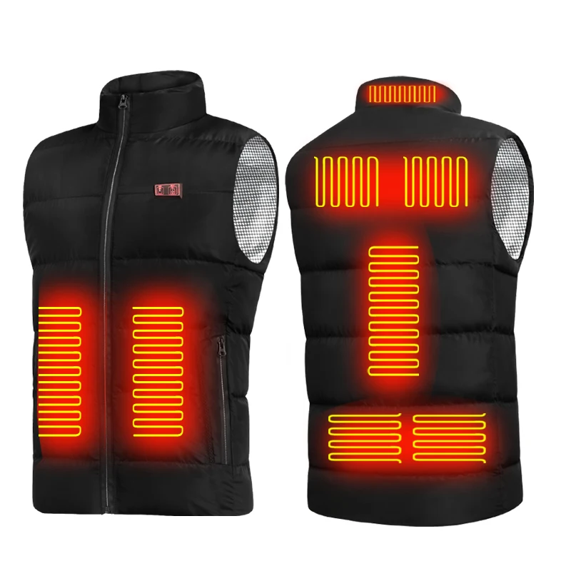 

Dual Switch Unisex Men Women Adjustable 9 Heating Zones Jacked Heated Vest in Woman for Motorcycle, Black,blue