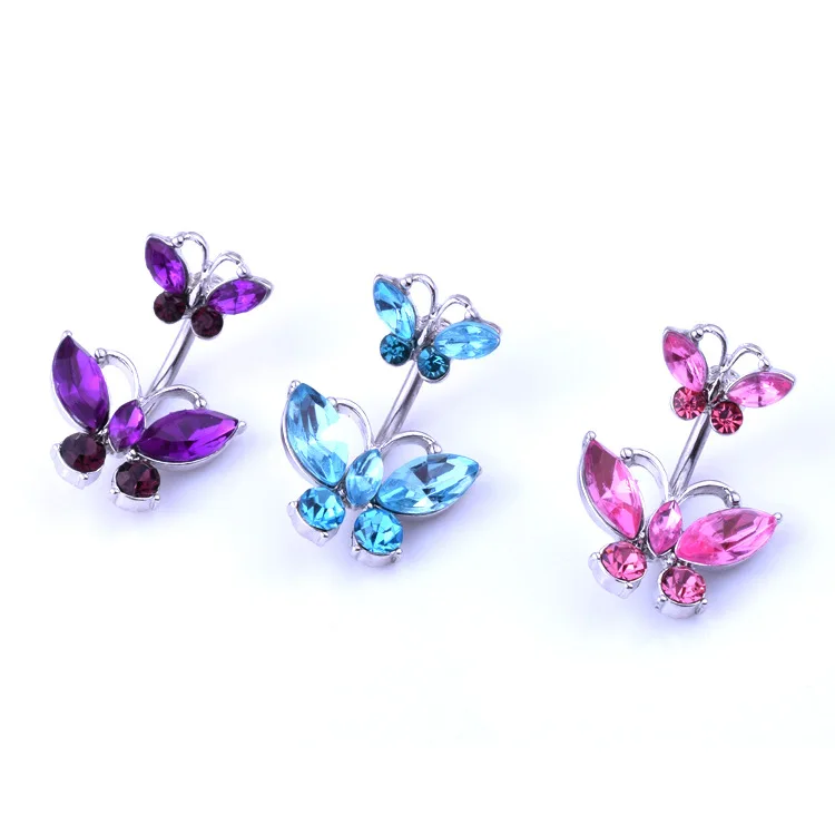 

Body Jewelry For Women Crystal Butterfly Belly Ring Piercing