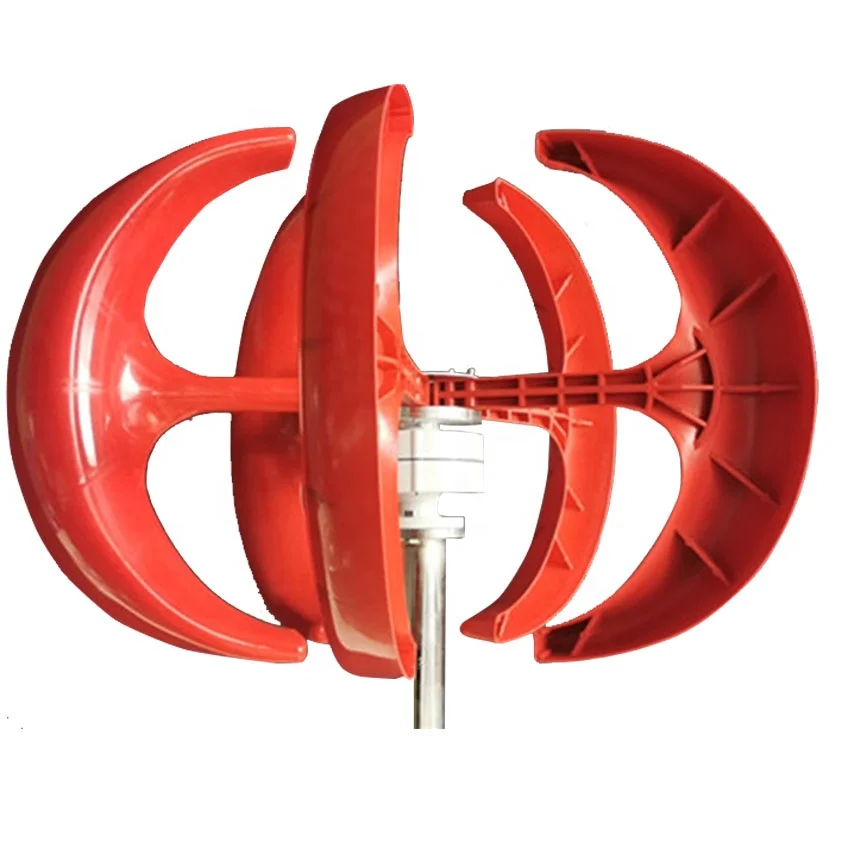 

New Design 1000W 12V 24V 48V Vertical Axis Red Wind Turbine Generator For Sale
