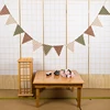 Natural jute colorful banner flags Christmas decoration triangle Wave shape banner wedding home hotel Use