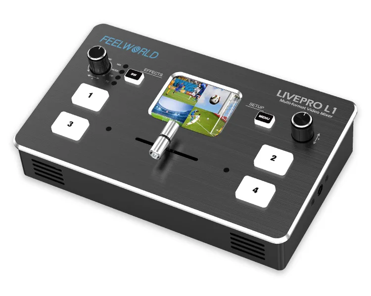 

FEELWORLD mini video mixer switcher with four HDMI input one hdmi output for preview