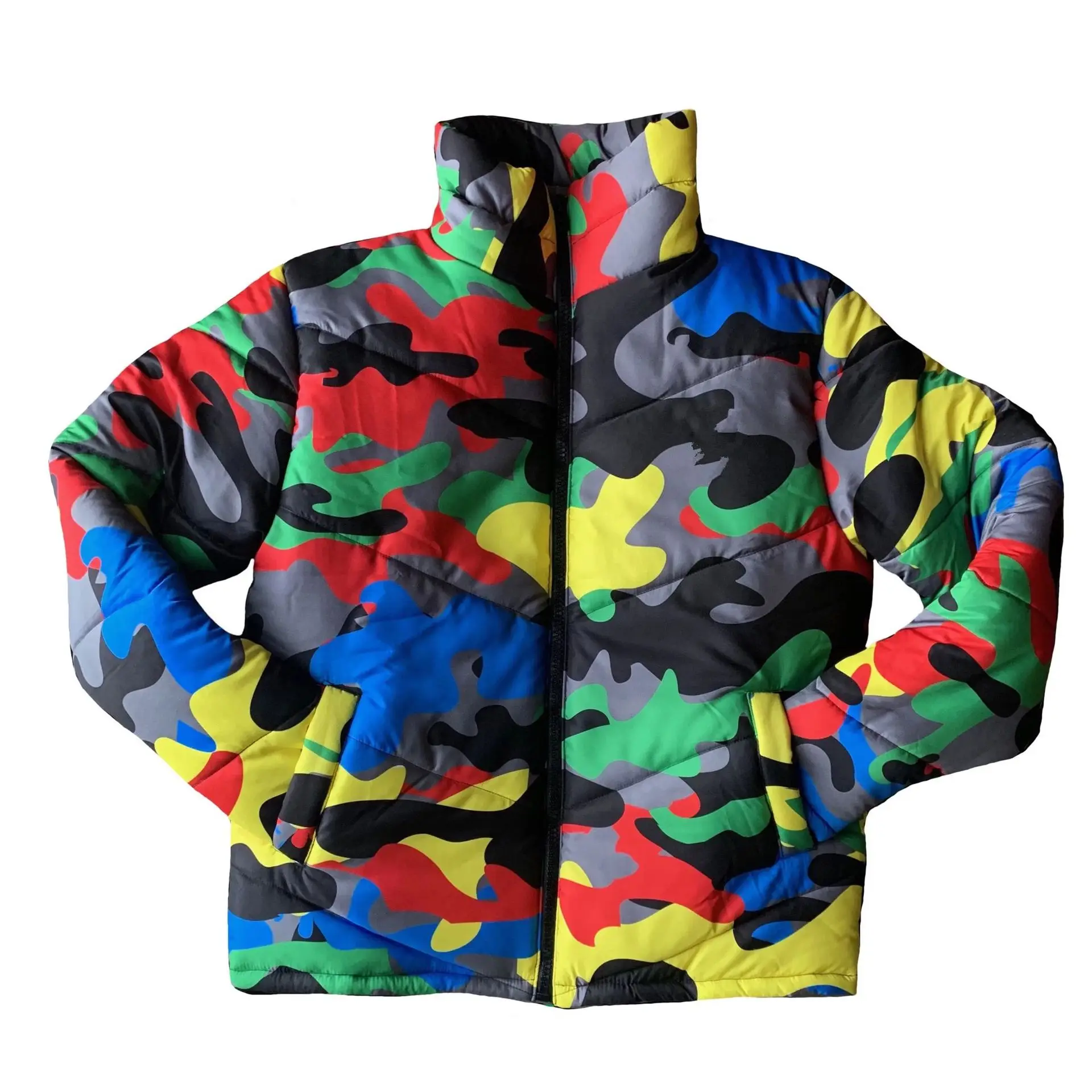 MT55-4548 Women's 2020 fashion stitching collar collar casual sports Camouflage Thicken