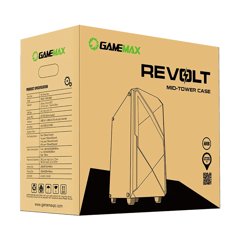 gamemax-revolt(3606) atx gaming computer case ,support