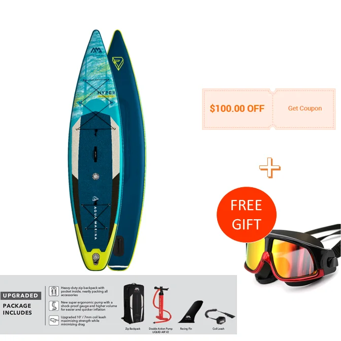 

Long Tour Sup Blue Hyper 11'6" Double Chamber Inflatable Sup Board Surfing Board