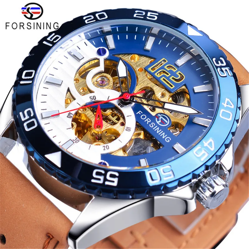 

Forsining GMT1155-1 automatic watch men high quality mechanical Genuine Leather band watch