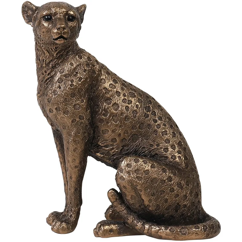 resin leopard garden ornament