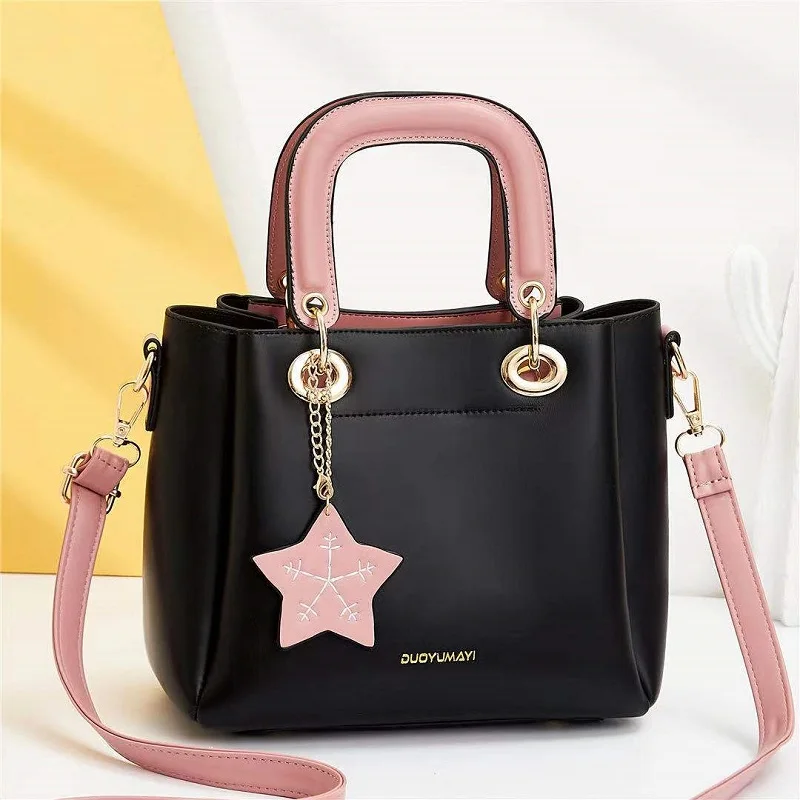 

DL163-20 Factory latest design female bag pure color handbag Korean style shoulder bag wholesale, Red, black....