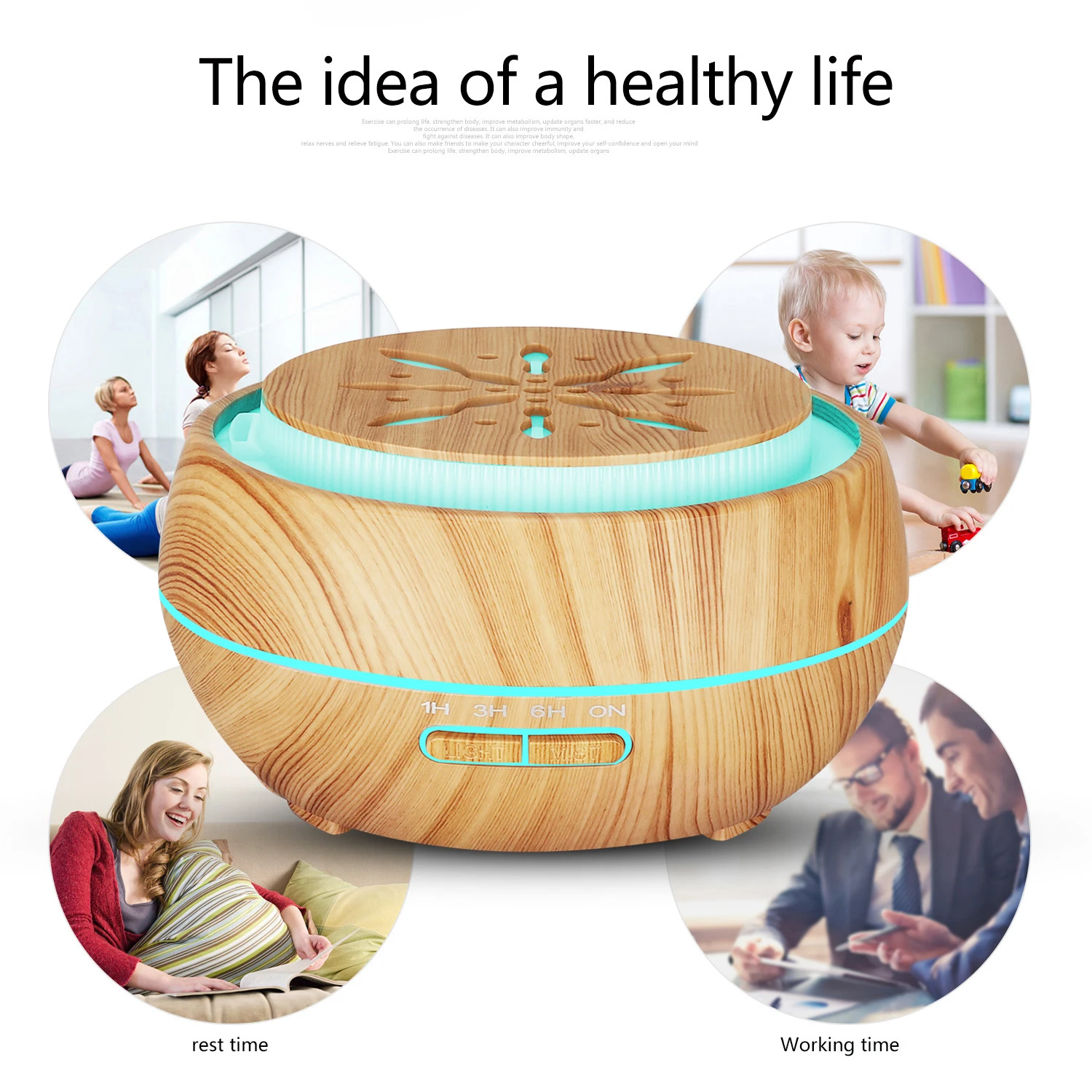 400ml electric essential oil diffuser wood grain diffuser humidifier essential oil diffuser