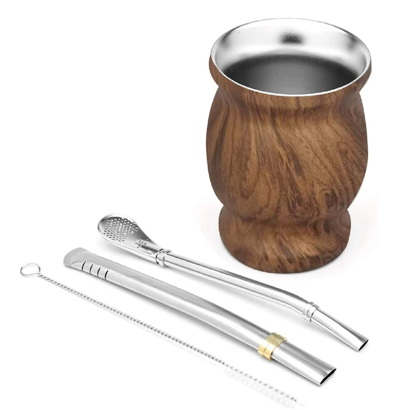 

taza de yerba mate Wholesale Portable stainless steel custom logo Yerba mate cup with straw, Customized color