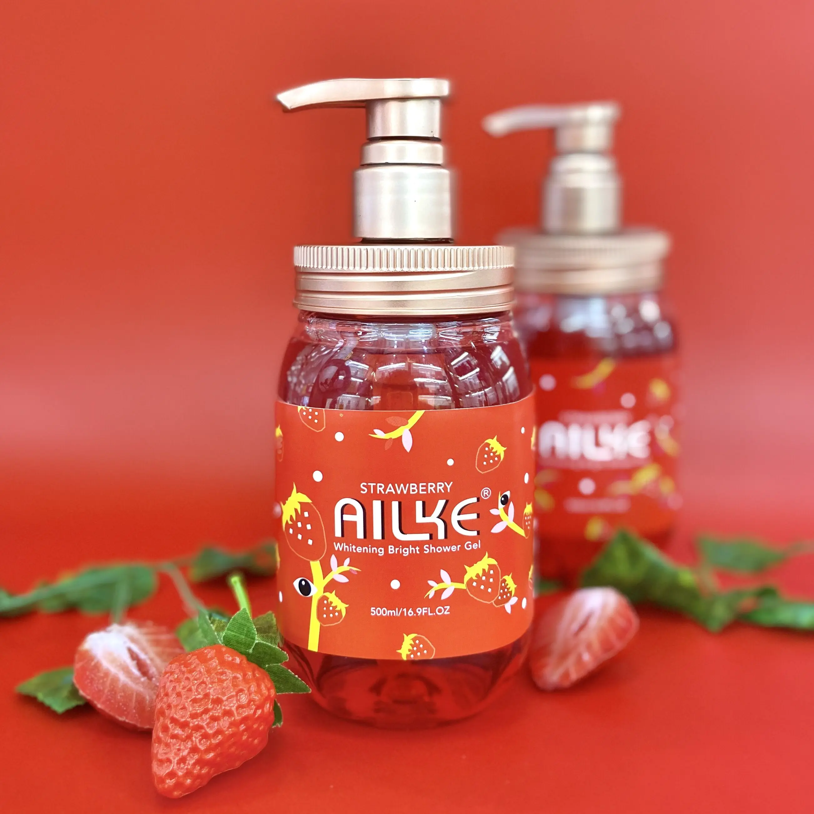 

New AILKE Brightening Body Wash Strawberry Fruit Baby Body Wash