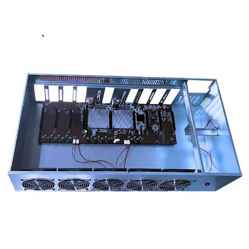 

X79 3060 9 GPU Rig case chassis With High Speed Fan for gpu 3060 support x79 motherboard, Silver