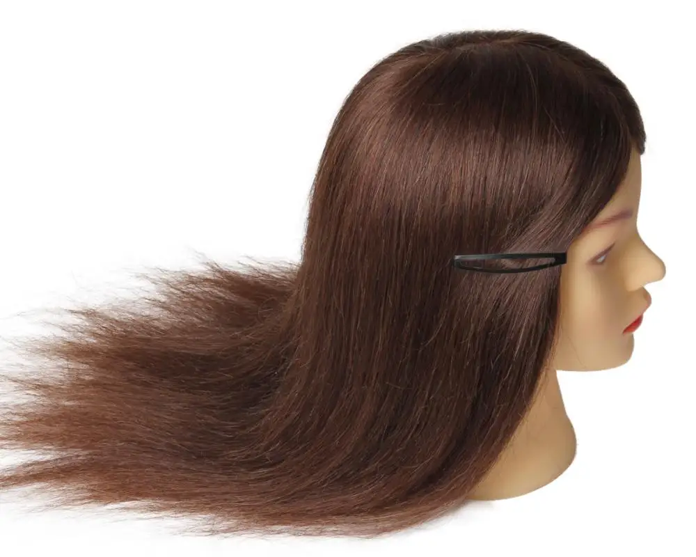 

18" Practice Training Doll Head 100% human hair Hairdresser mannequin training head, 3b#