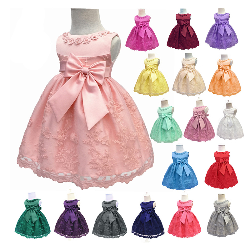 
Floral Princess high quality wedding lace 6month kids evening one year party dresses for baby girls 