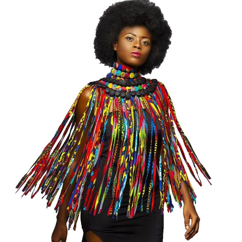 
SP054 African Skirt African Ankara Necklaces Conversion Piece Rope Necklace Shawl Tribal 