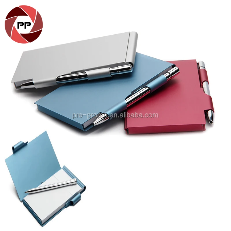 
Wholesale custom cover aluminium memo pad with pen  (62479759893)