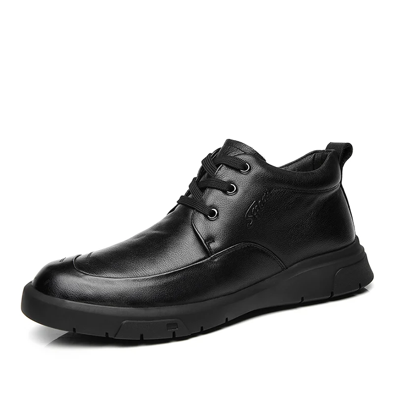 

Wholesale New Trend Fashion Comfortable Winter Men's Leather Genuine Leather Cotton Shoes Boots