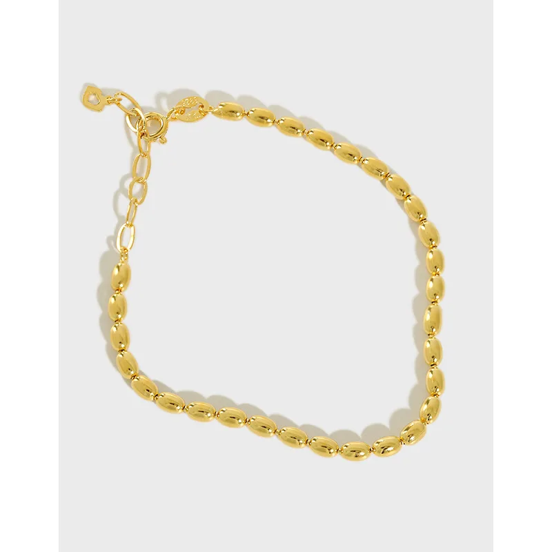 Factory Wholesale Summer Jewelry Bracelet 925 Sterling Silver Olive Beaded Bracelet Women Fine Jewelry