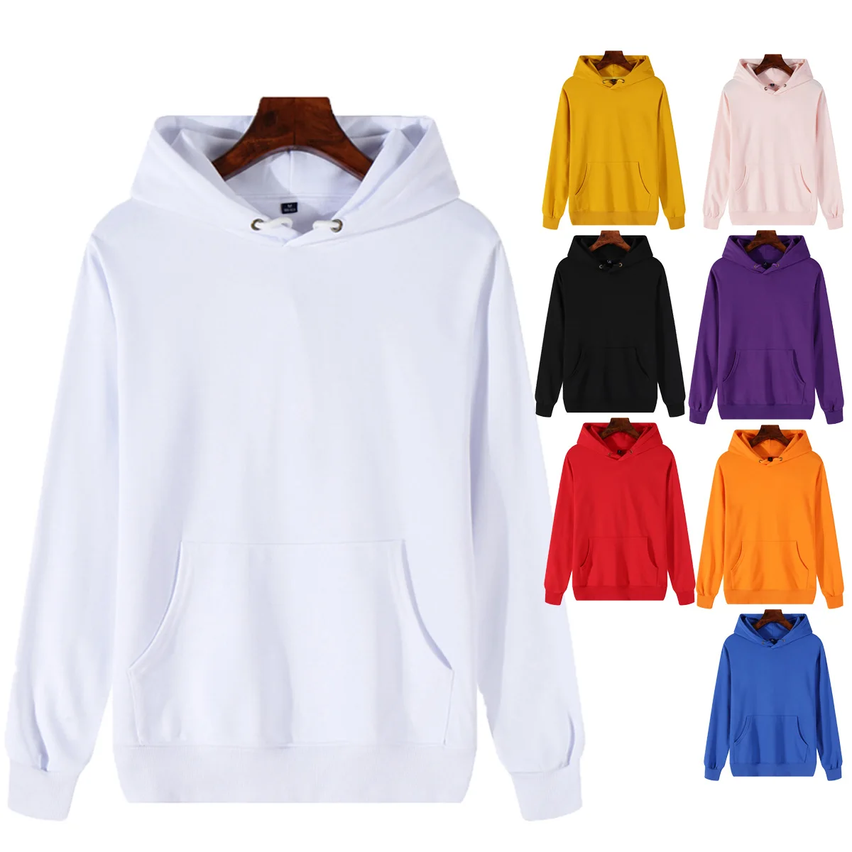 

In Bulk Polyester Unisex White Thick Custom Fashion Men Wholesale Blank Cotton Hoodies, Picture color