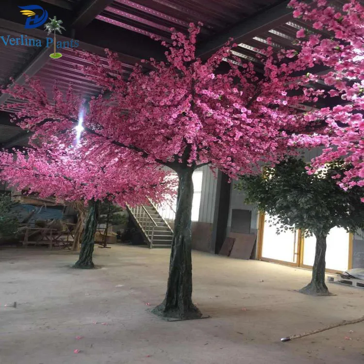 

Outdoor fiberglass artificial red cherry blossom tree decoration, White or pink