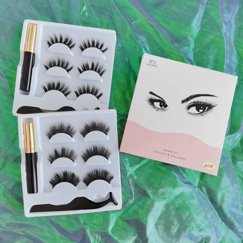 

Natural Magnetic Eyelashes and Eyeliner Kit Reusable 3D Magnetic False Lashes Extension No Glue Needed Synthetic or mink lashes