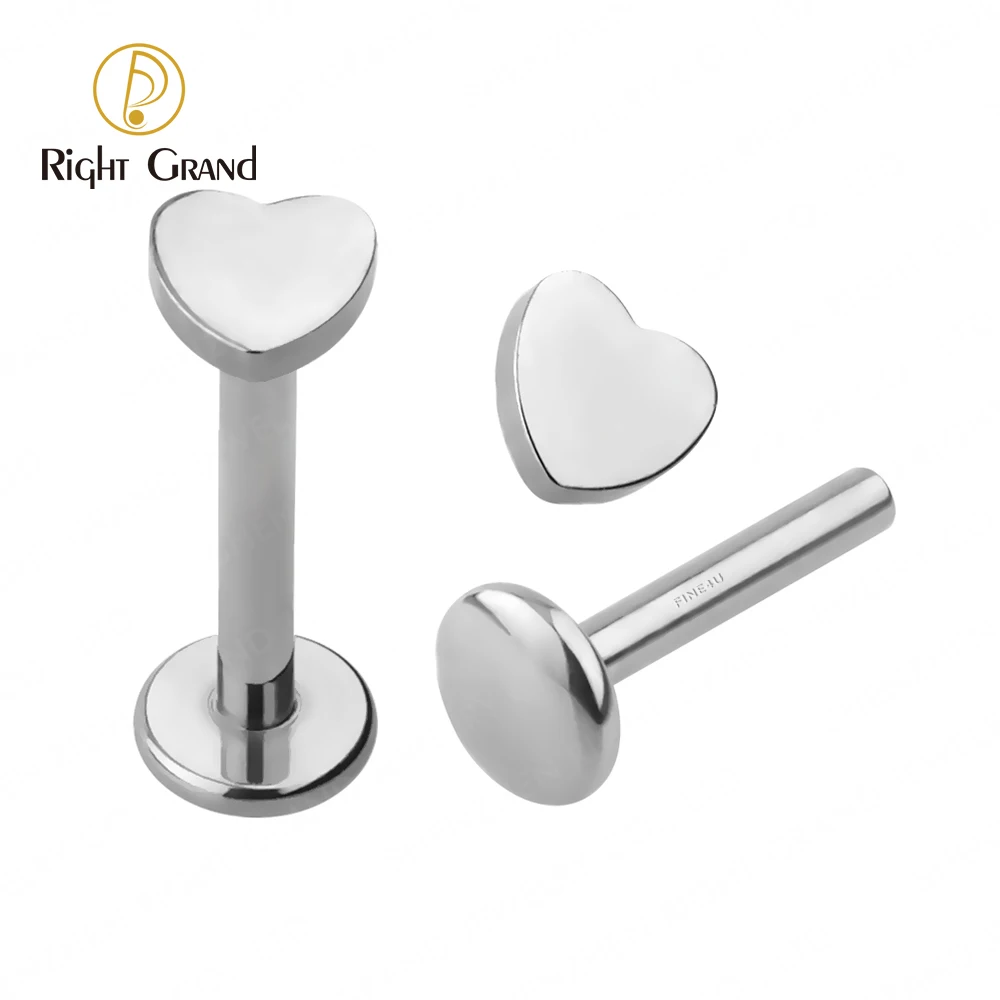 

Titanium Accessories ASTM F136 Titanium Internally Threaded Heart Shape Labret Piercing Body Jewelry