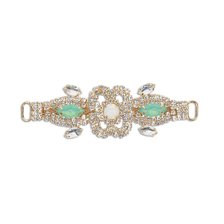 

Gold metal color with rhinestone and glass bikini connector chain