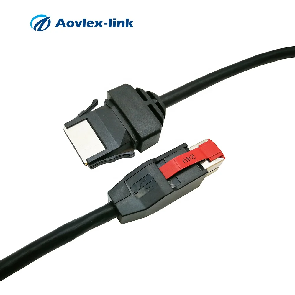 

24V powered usb to 1x8 Latch-N-Lock barcode scanners printer cable for pos system