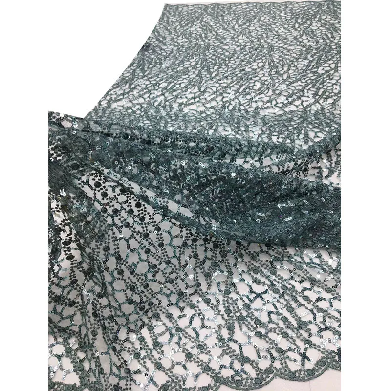 

Beautifical green sequin lace fabric african net lace for party african embroidery french lace ML63N38, Can be customized